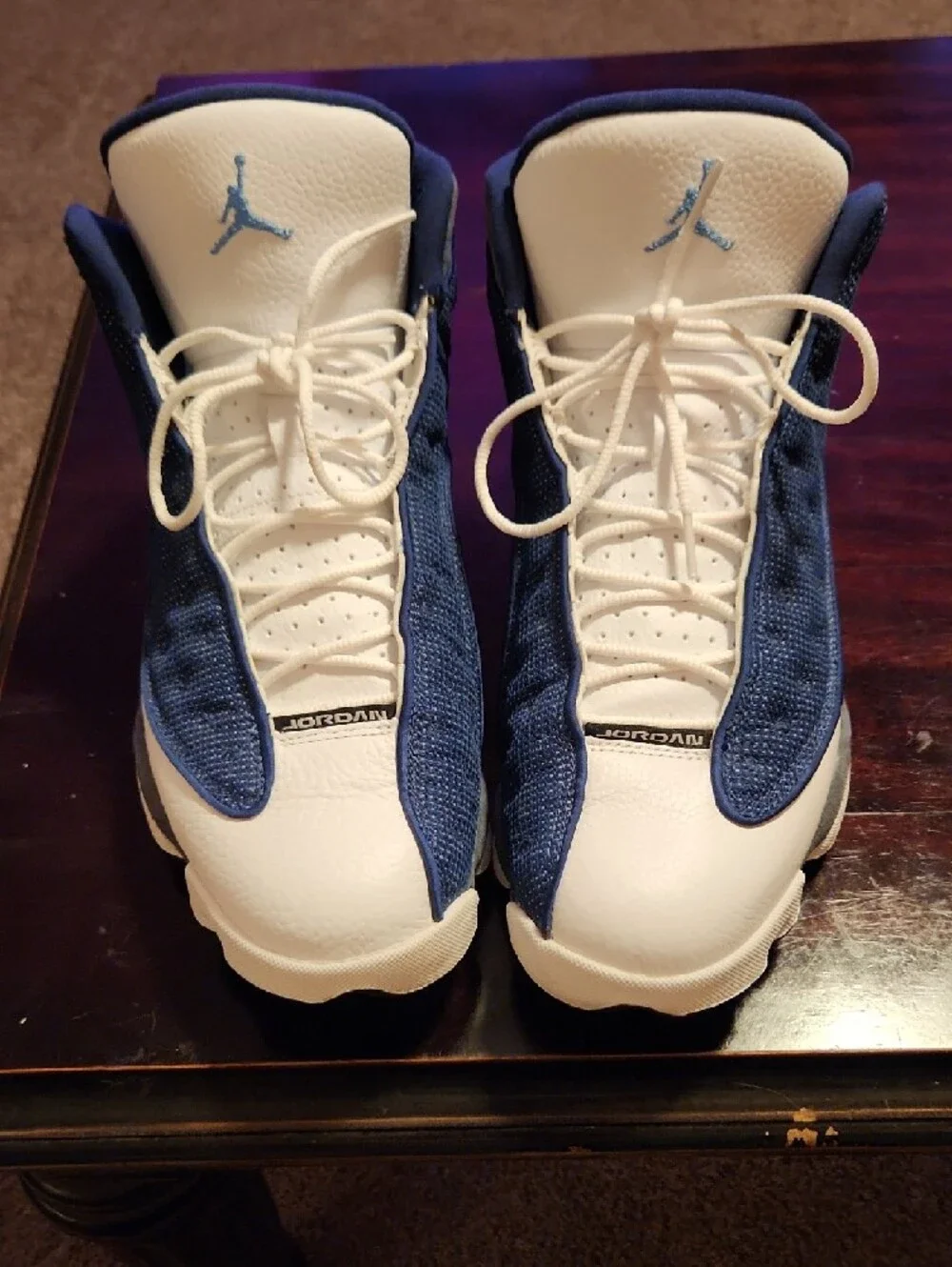 Jordan 13 "Flint" 2020 Blue and White Retro Basketball Sneakers - Picture 4 of 9